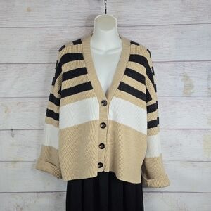 Ann Taylor Weekend Cozy Button Down Boxy Sweater Sz XL